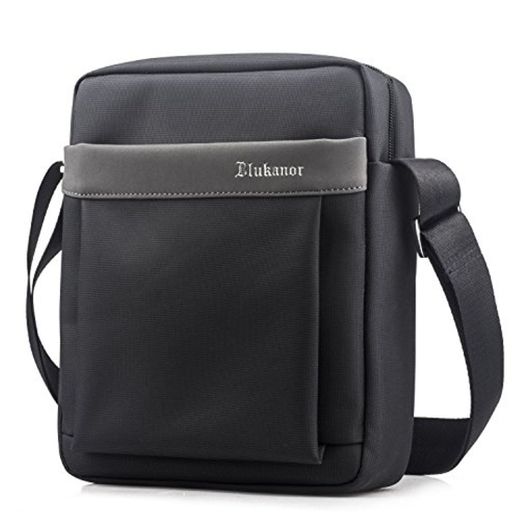 SPAHER Ipad Bolso Hombre Bandolera Bolsa de Mensajero Lona Grande Bolsa de negocios Crossbody Tote Satchel Impermeable Bolsa de viaje Bolso Regalo diario bolsa de hombre con ajustable Bandolera Gris