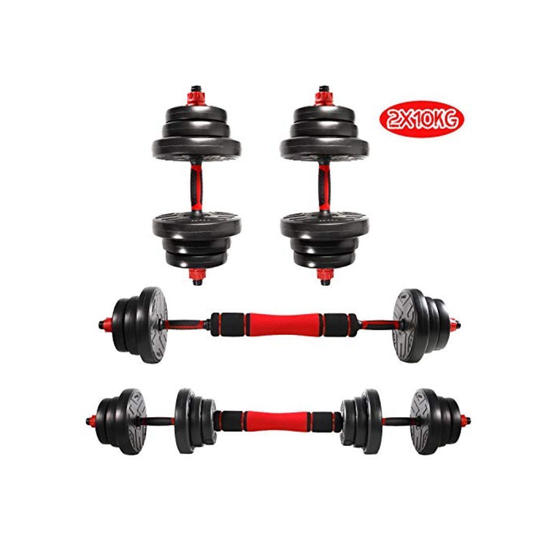 Social CCLIFE Mancuernas Ajustables con Pesas Barra y Discos 20/30