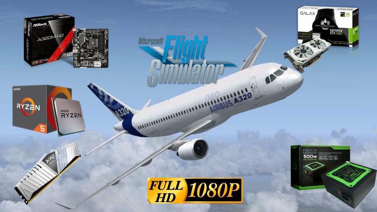 Moda Teste Flight Simulator 2020 na ASRock A320mhd é Ryzen 5 1600