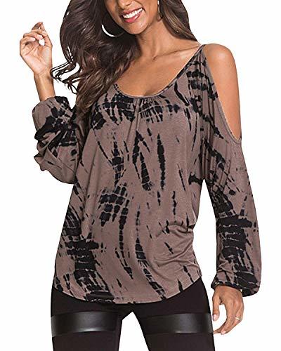 Producto YOINS Mujer Camiseta de Manga Larga Camisas de Hombro Frío Camisetas para