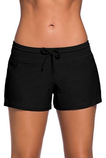 Tmaza Shorts de Baño Mujer Bañador Short Deportes Acuáticos Shorts de Natación