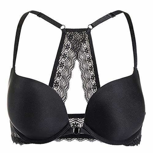 Product DOBREVA Sujetador Invisible Push Up con Aros con Relleno para Mujer Negro