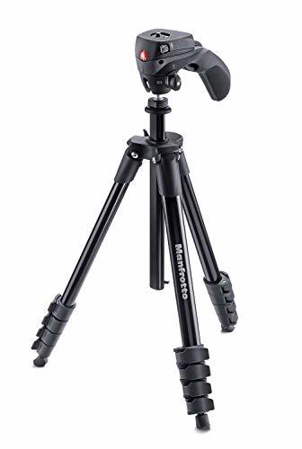 Electrónica Manfrotto Compact Action, Trípode con Rótula de Joystick para Cámaras Réflex