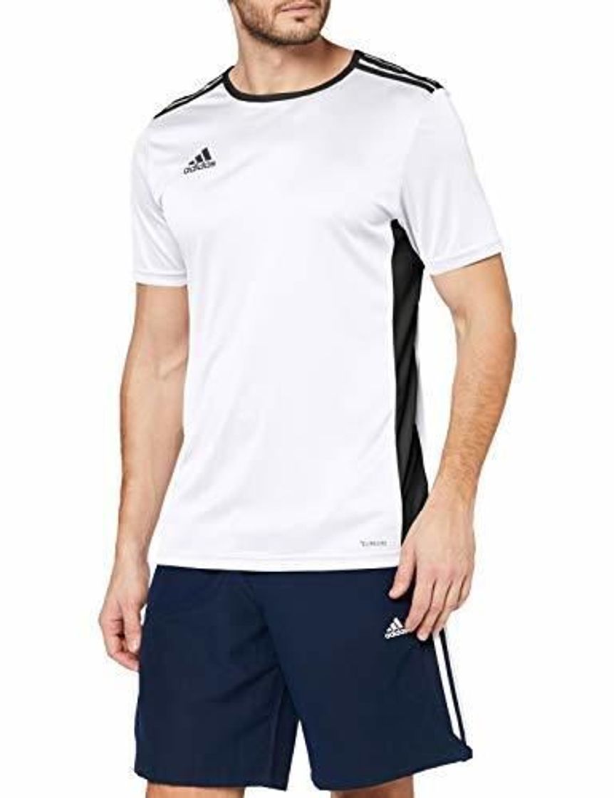 adidas Entrada 18 JSY Jersey de Fútbol de Manga Corta, Hombre, Blanco