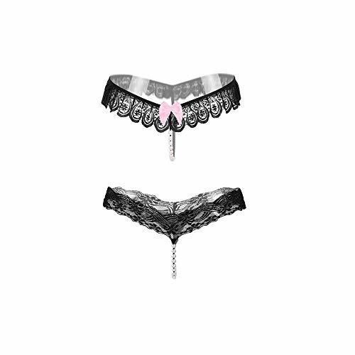 Nightease Ropa Íntima Tanga con Perlas para Mujeres