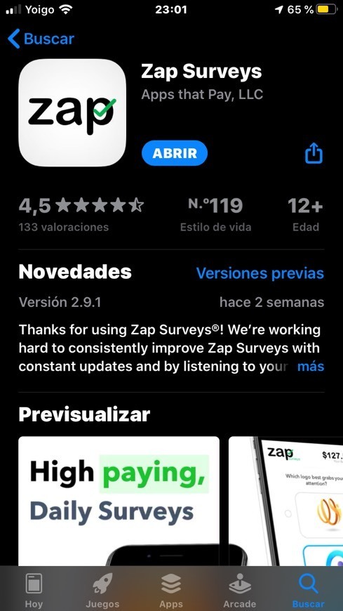 Zap surveys
