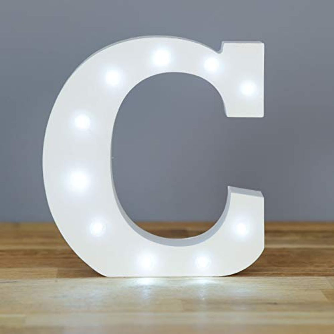 Producto Up in Lights Muestra decorativa de madera blanca de las letras del