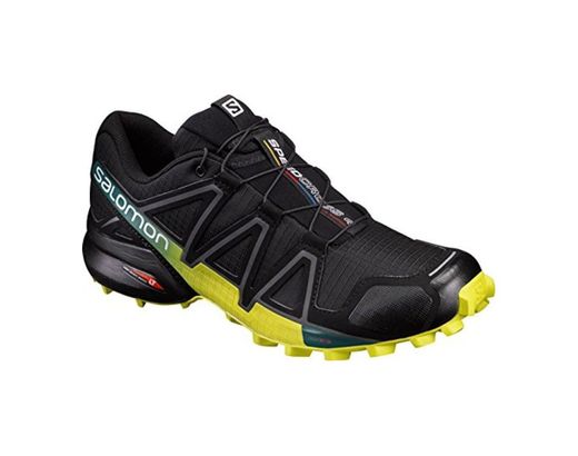 Salomon Speedcross 4, Zapatillas de Trail Running para Hombre, Negro/Amarillo