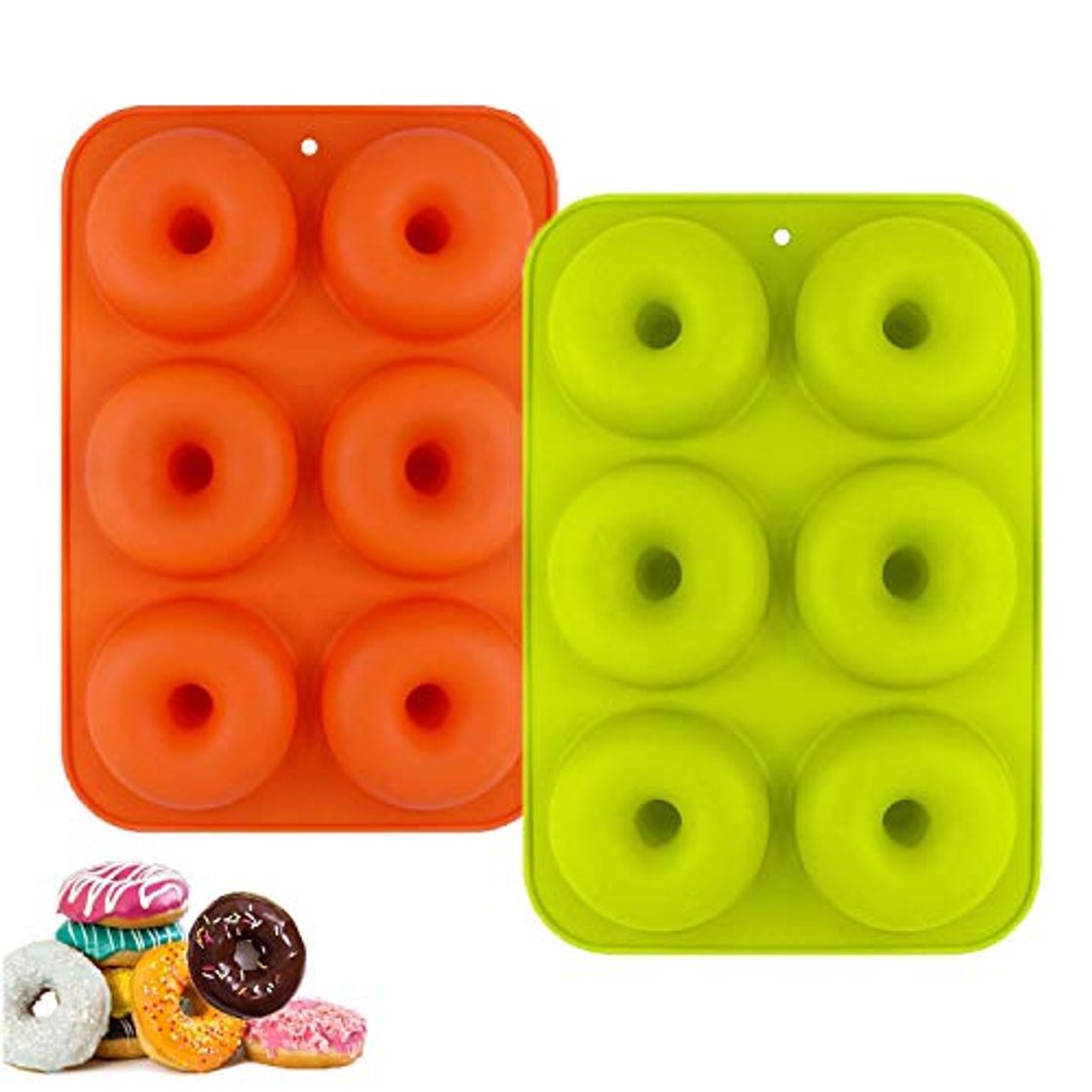 Productos YIKEF Molde para Donut de Silicona, Juego de 2 Molde de Silicona