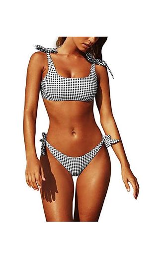 Yuson Girl Conjuntos De Bikini Rayas Talle Alto Retro Brasileños Mujer Sexy