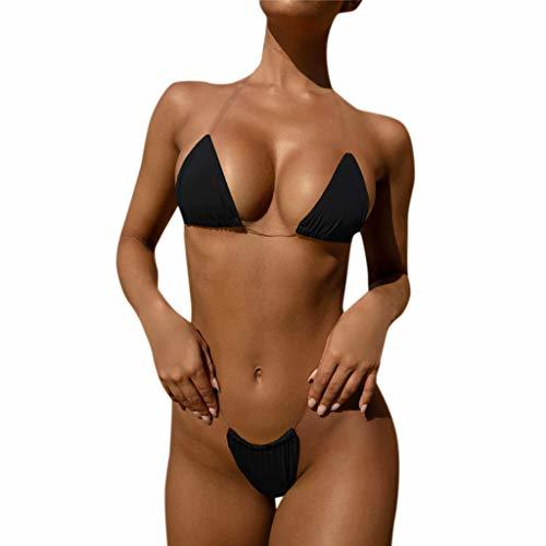 Warmword Bikinis Mujer 2020 Push up Sexy Bikini de Tres Puntos Transparente