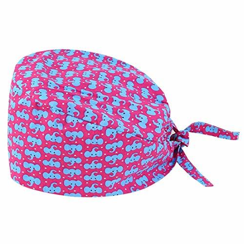 Social Gorro Quirúrgico Flor Corbata Ajustable Médico Enfermera con Toalla de Sudor Reutilizable