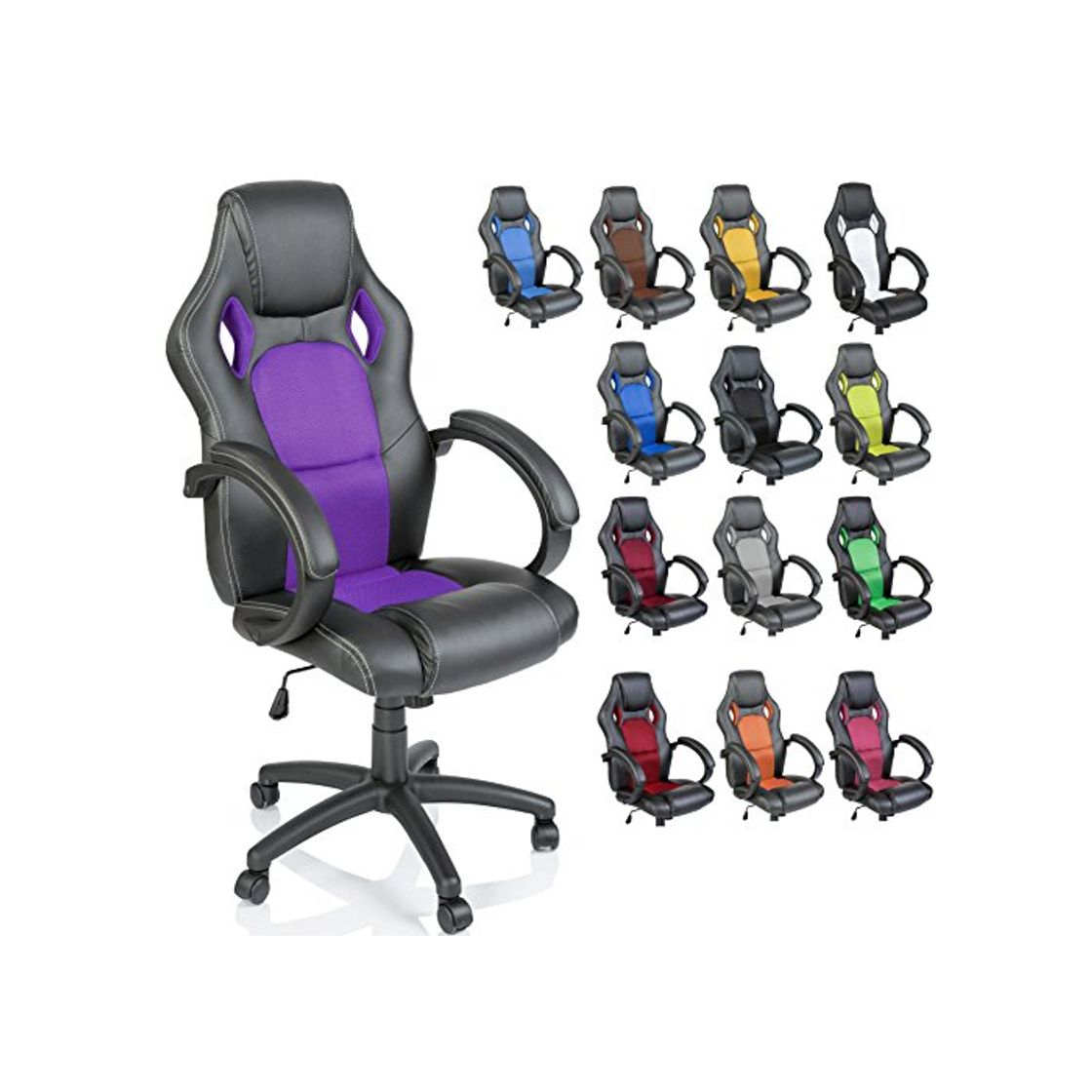 Social TRESKO Silla giratoria de oficina Sillón de escritorio Racing disponible en 14