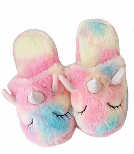 dressfan Lindas Unicornio Zapatillas Peluche Zapatillas Animale Zapatillas unicornio Zapatillas niña Interior