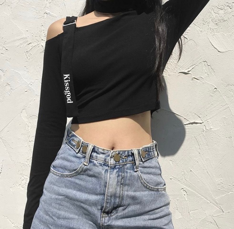 Product Trisica Cutout Shoulder Long-Sleeve Crop Top