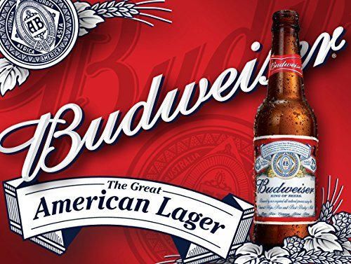 Budweiser American cerveza Bar/Pub hombre cueva lata de metal retro con texto