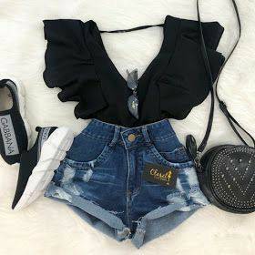 Moda Look preto com jeans 