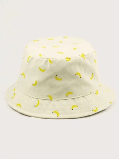 Guys Banana Pattern Bucket Hat