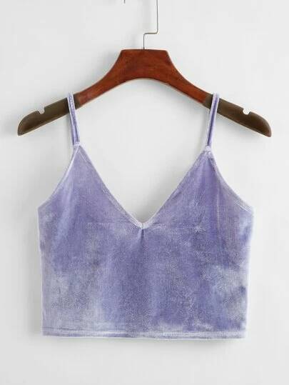 Velvet Purple Crop Cami