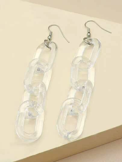 Product Clear Link Drop Earrings