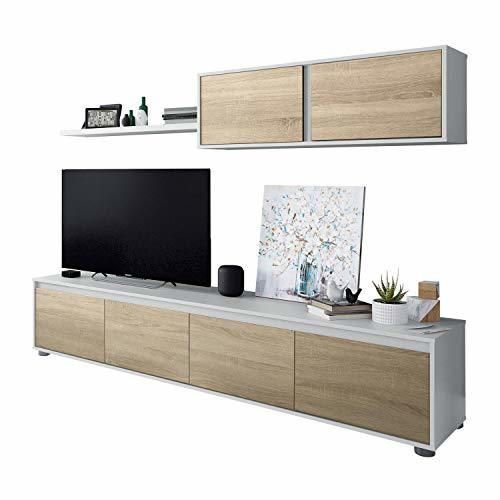 Habitdesign 0F6663A - Mueble de salón Moderno, modulos Comedor Alida, Acabado en