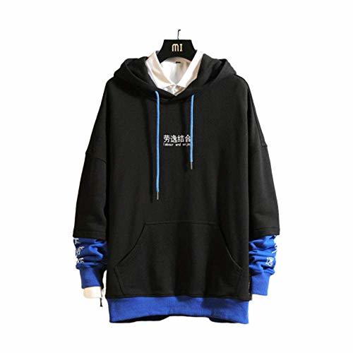 Otoño Algodón Jerseys Falso Dos Piezas Sudadera con Capucha China Hombres Sudadera
