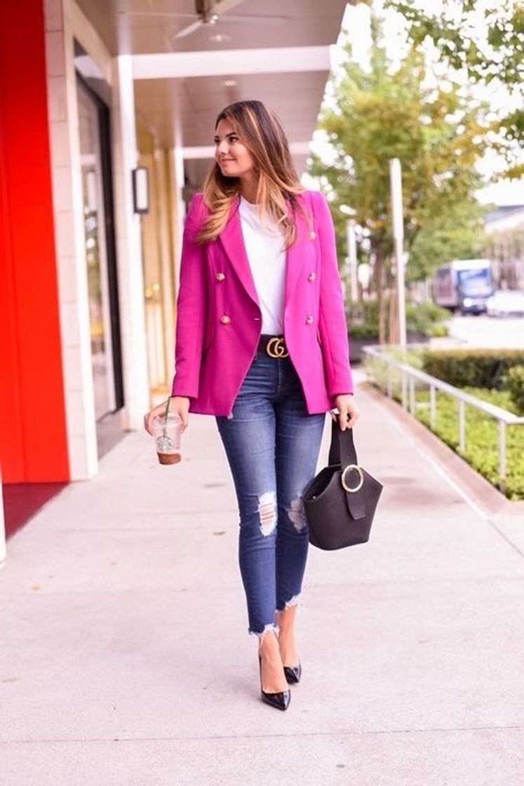 Moda Blazer Rosa