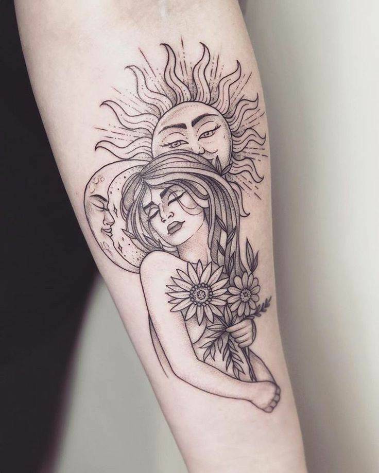 Tatuagem mística ☀️🌙
