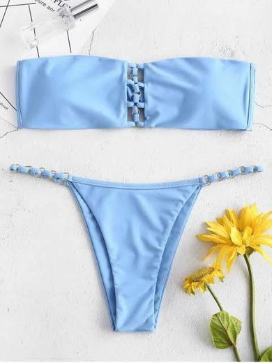 riou Bikinis Mujer 2019 Push up Bikini de Tres Puntos con Estampado