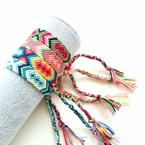 Social 4 Unids Pulsera Tejida Hecha A Mano Surtido Multicolor Trenzado Delicada Pulsera