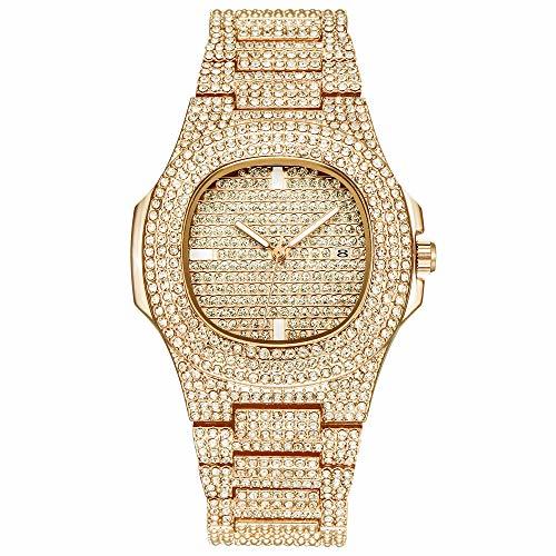 Moda cilyberya Reloj Iced out Hip Hop para Hombres