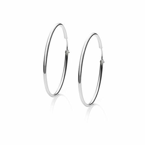 Moda Pendientes Aros Plata Mujer de 22-25-30-40-50-55-60-70 y 80 mm. Regalos para tu