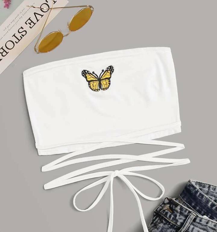 Social Butterfly-Embroidery-Criss-Cross-Tube