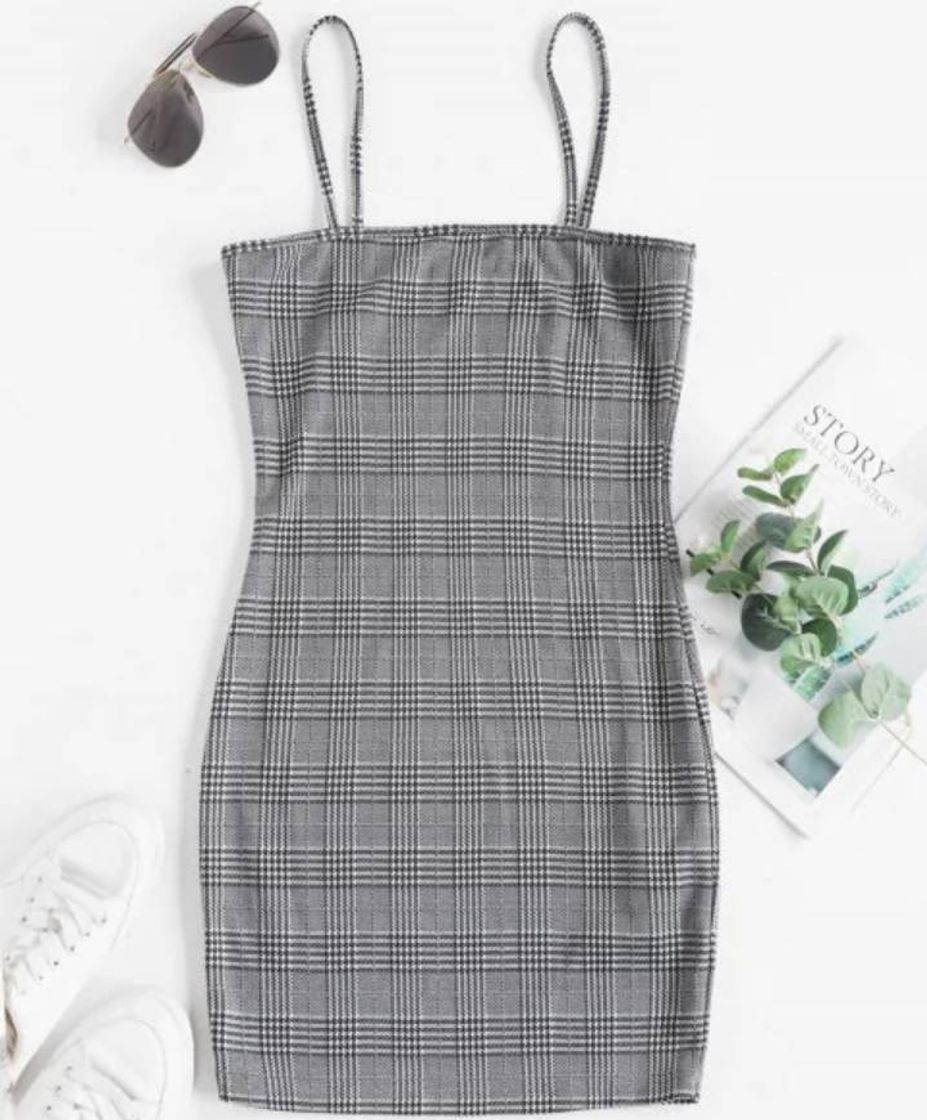 Moda Grunge plaid dress