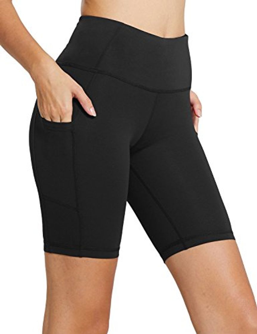 Fashion BALEAF Pantalones cortos de compresión para mujer, cintura alta, para yoga, correr,