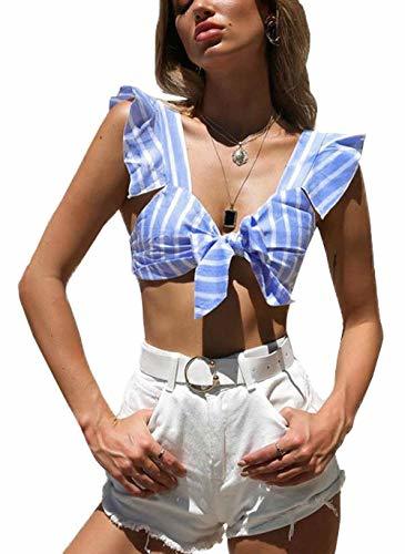 Products Crystallly Blusa De Las Mujeres del Verano Volants V Sin Mangas Estilo