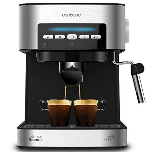 Cecotec Power Espresso 20 Matic Cafetera, Presión 20 Bares, 1,5L, Brazo Doble