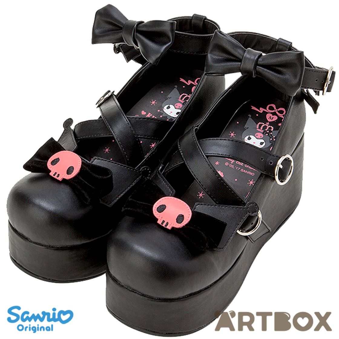 Fashion Buy Sanrio Kuromi Ribbon Series Platform Shoes with Straps L at