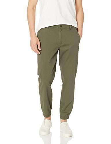 Amazon Essentials - Pantalones deportivos ajustados para hombre, Verde oliva, US S