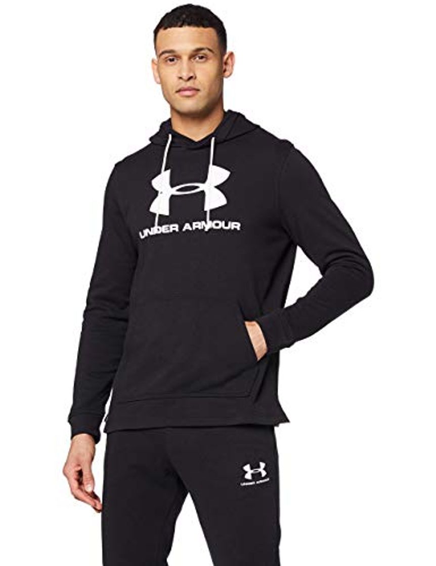 Moda Under Armour Sportstyle Terry Logo Hoodie, Sudadera con Capucha Hombre, Negro