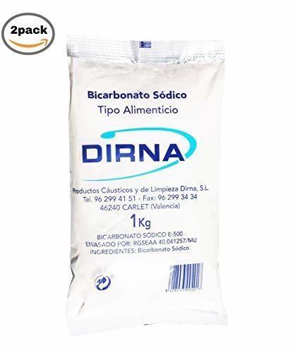 DIRNA Pack 2x1KG Bolsa - Bicarbonato de Sodio Alimenticio Excelente Alternativa para