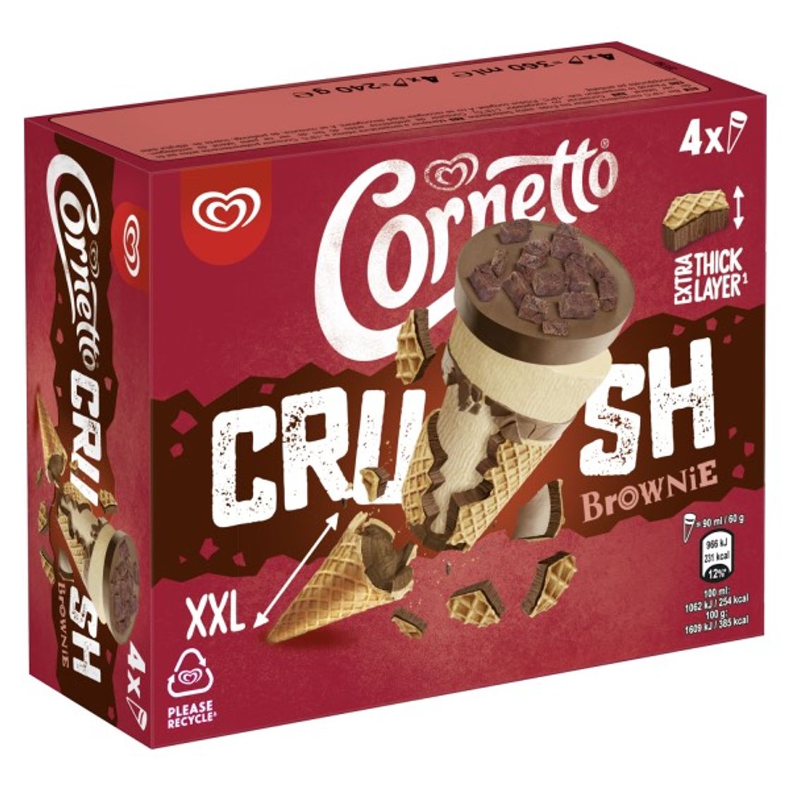 Moda Cornetto Crush Brownie x 4 | Frigo España