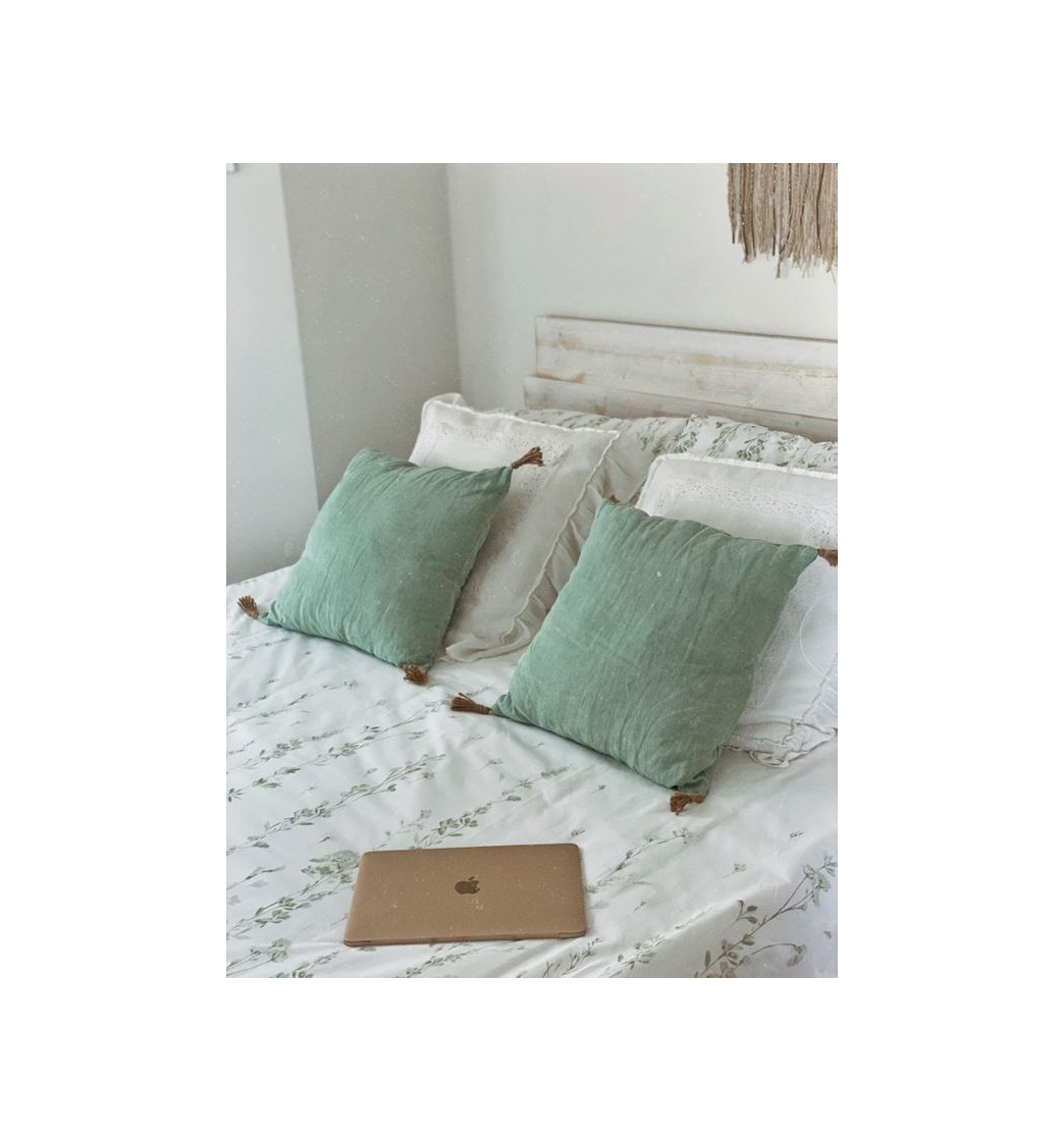 Social Cojines de lino pompones 🌿