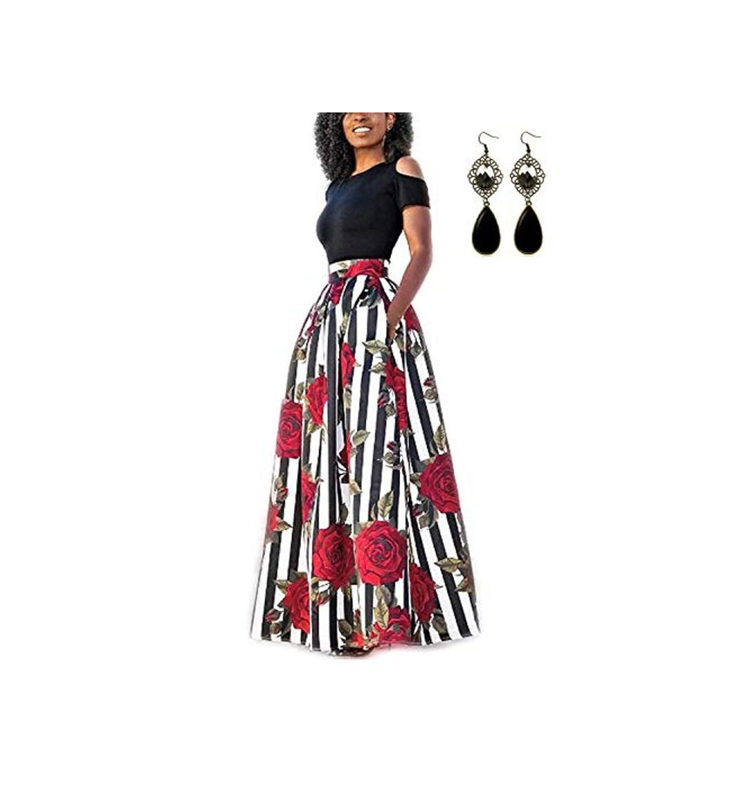 Social carinacoco Mujer Vestido Fiesta Manga Corta Vintage Floral Impresa Dos Piezas de