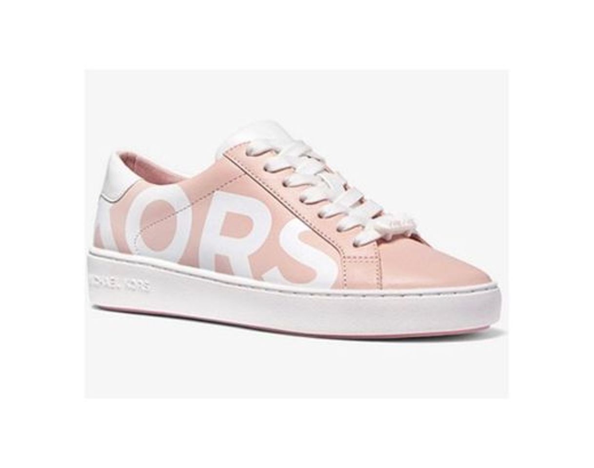 Products Irving Two-Tone Logo Print Leather Sneaker