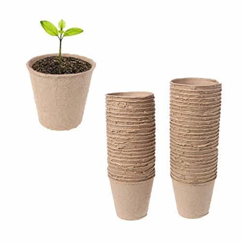 ESden - Juego de 50 Vasos de Papel para Plantar Hierbas y