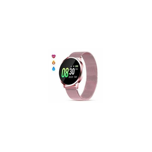 Smartwatch Mujer Rosa Impermeable Reloj Inteligente Elegante Fitness con Monitor Impermeable IP67