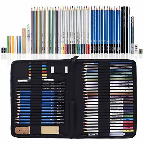 Product 51 Piezas Set Dibujo Artistico Con Lapices Acuarelables