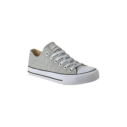 Elara Zapatilla de Deporte Unisex Low Top Textil Chunkyrayan 36-46 01-A-Grau-36