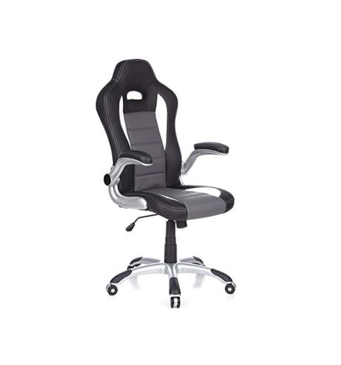 hjh OFFICE 621710 Silla Gaming Racer Sport Piel sintética Negro